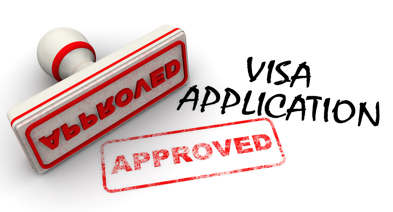 Visa application approved. Seal and imprint